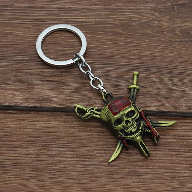 Noter جديد الرجال خمر الهيب هوب روك القراصنة الجمجمة المفاتيح 2 ألوان حامل معدني معلقة حلقة رئيسية ظهره اكسسوارات الديكور