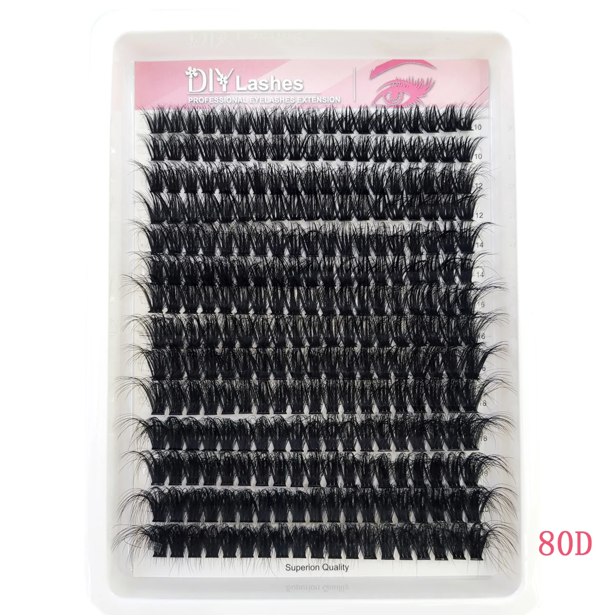 AMSDCN 14 Rows Fluffy Lash Bundle Thick Curl Lash Bundle Extended 80D-100D Cat Eye Lash Extension eyelashes