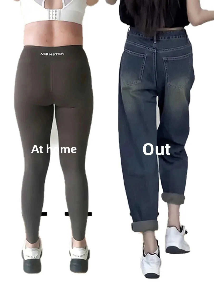 กางเกงยีนส์เอวสูงทรงฮาร์แลนสำหรับผู้หญิง ไซส์พลัส ทรงลูกแพร์ ไซส์เล็ก ไซส์ใหญ่พิเศษ ทรงแด๊ดแพนท์ ผ้าฝ้ายยืด ทรงทันสมัย
