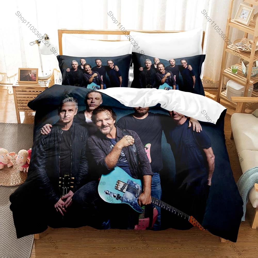 Funda de edredón y 2 fundas de almohada con diseño de Pearl Jam, juego de ropa de cama suave con estampado retro de la banda, regalo ideal para los amantes del rock