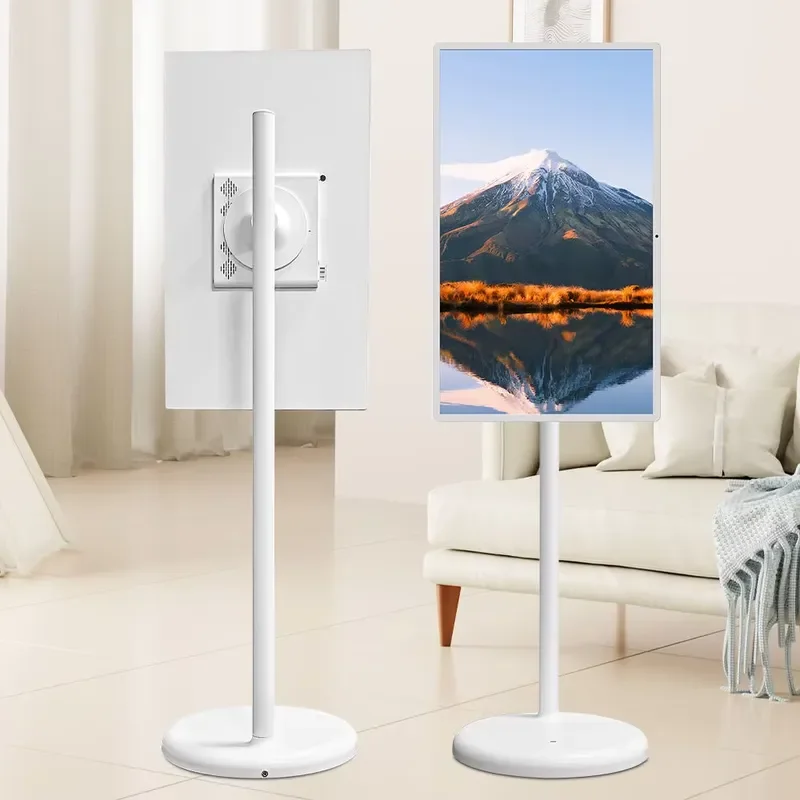 32 Inch Portable Smart TV Touchscreen Rechargeable Battery Floor Standing Display Wireless Monitor for Bedroom Living Room