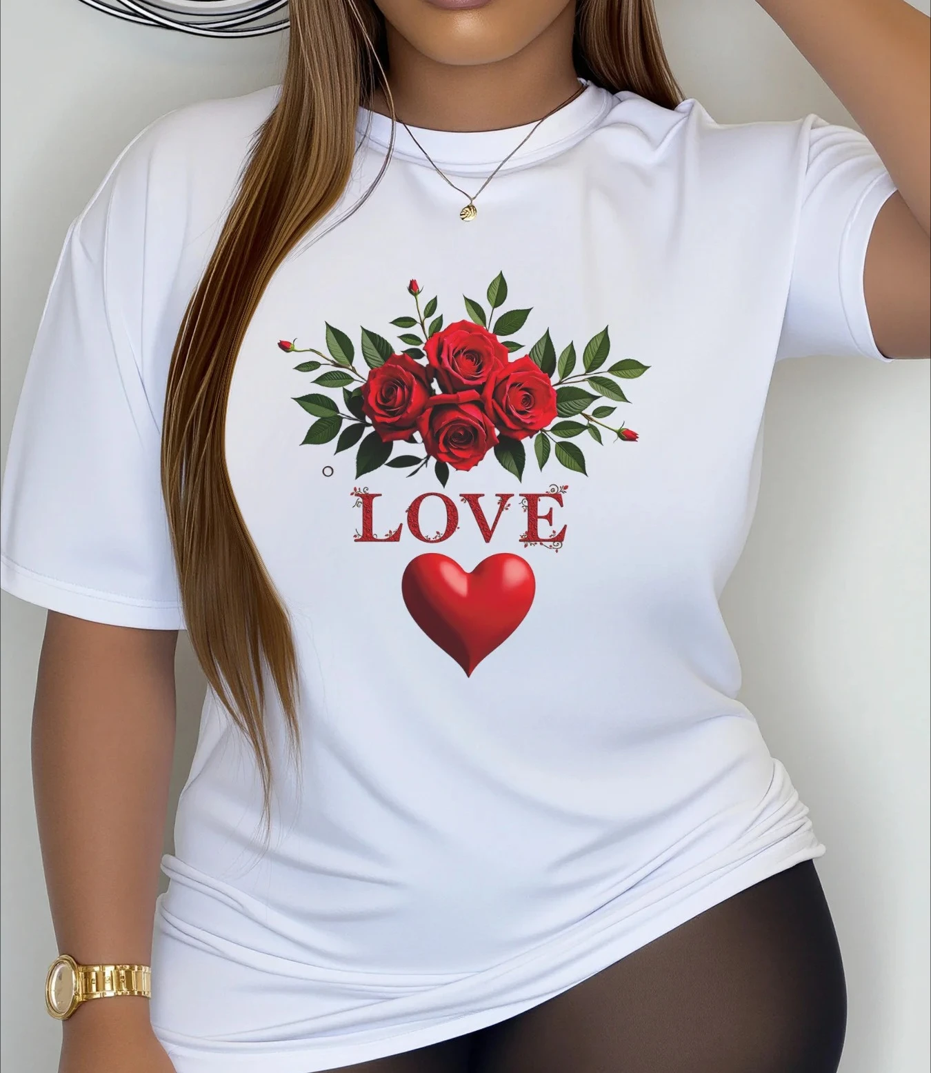Women'S Summer  Sleeve Casual Rose  Perfect  Sleeve Casual Aesthetic Clothes Women Clothing