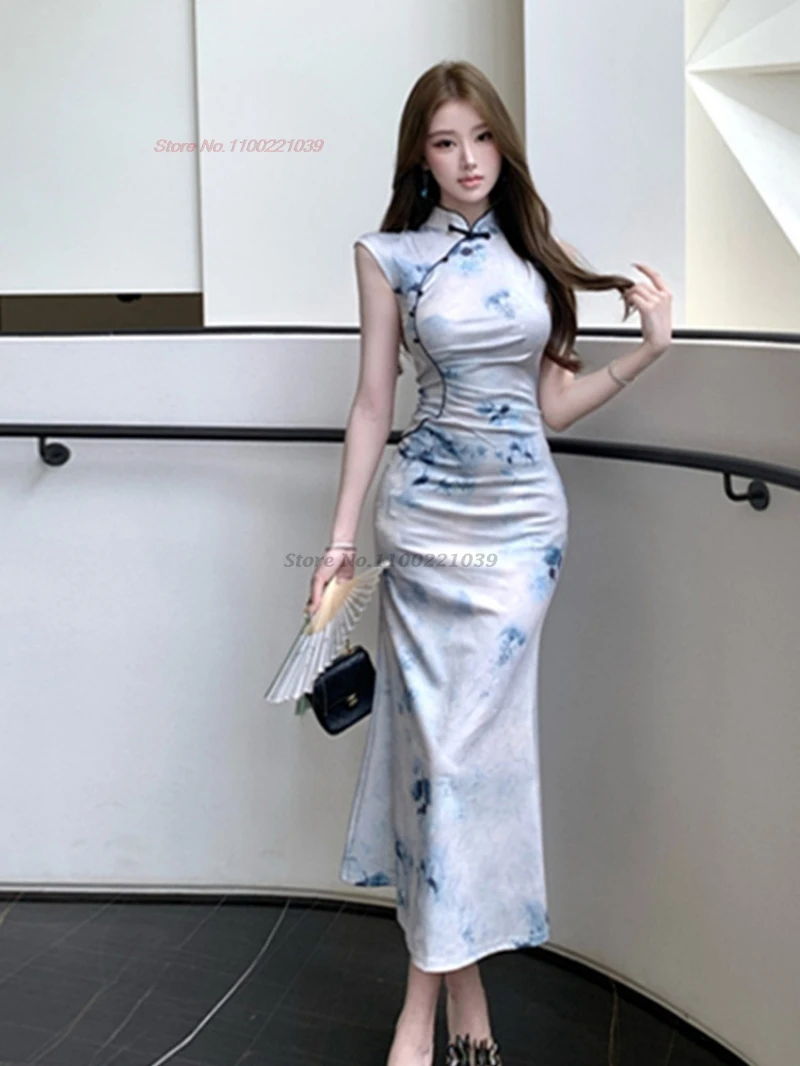 2026-chinese-improved-cheongsam-sexy-qipao-national-flower-print-pleated-qipao-dress-nightclub-evening-banquet-fishtail-dress