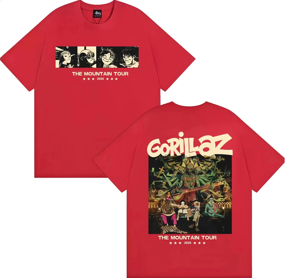 Gorillaz Band The Mountain Tour Graphic 2026 T-Shirt, 100 % Baumwolle, Unisex-T-Shirt für Herren und Damen, Y2k, beliebtes, lässiges Fan-T-Shirt mit O-Ausschnitt – Detail 9