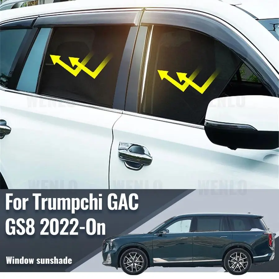 

For Trumpchi GAC GS8 2nd Gen 2022 2023 2024 Magnetic Car Sunshade Visor Front Rear Windshield Curtain Side Window Sun Shade