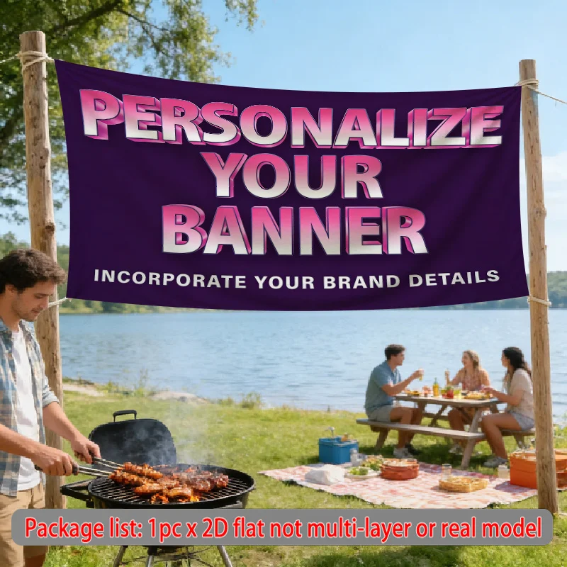 1pc Personalized Banner, Custom Text Logo Photo Backdrop, Wall Hanging Sign for Birthday Wedding Party Indoor Outdoor Decor