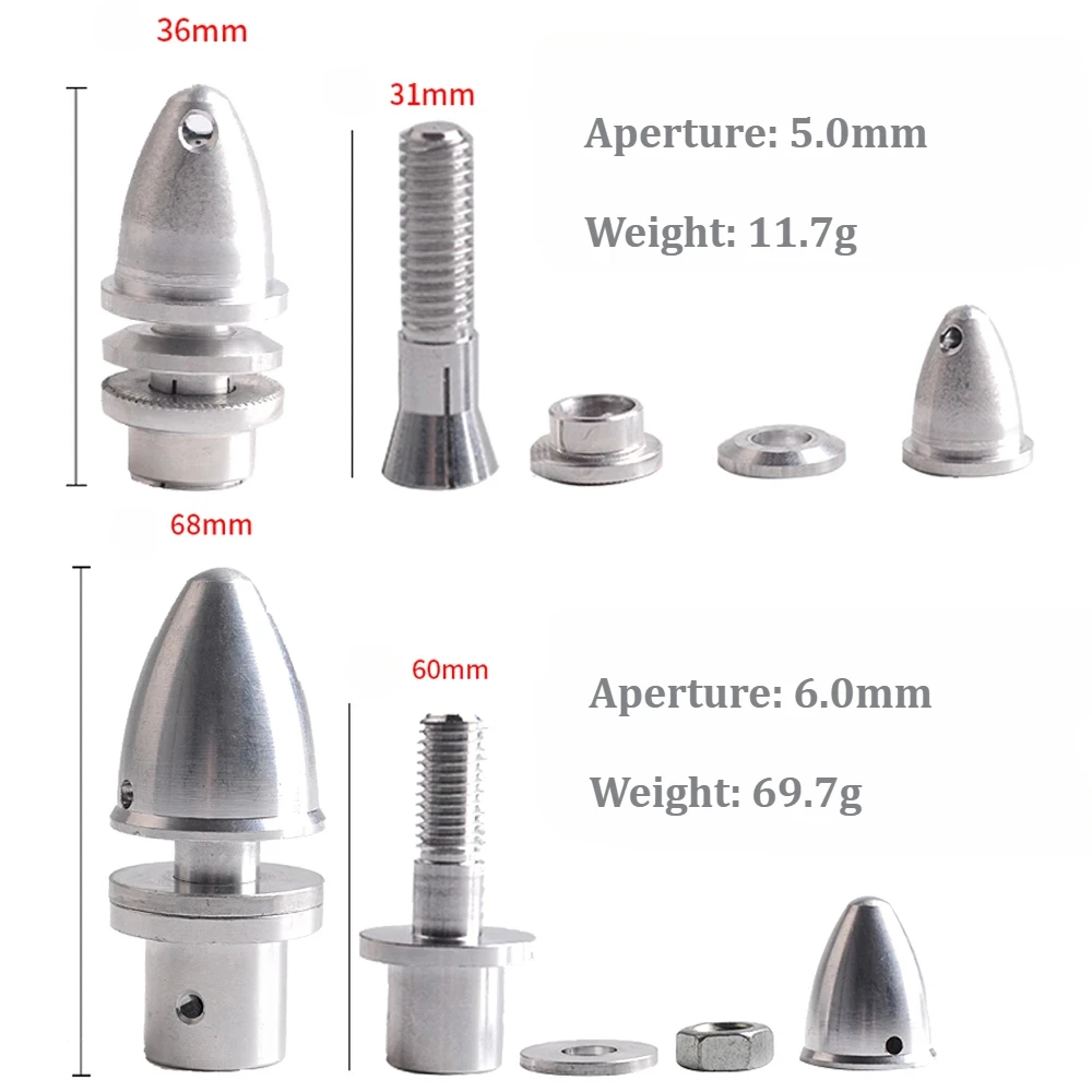 Verbesserte 5PCS3mm/3,17mm/4mm/5mm Aluminium Bullet Propeller Adapter Halter M5/M6/M8 für RC Flugzeug Spinner Quadcopter Motor Teile – Detail 9
