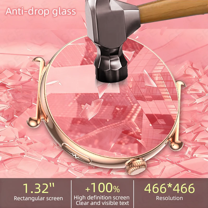 Jam Tangan Pintar LIGE ECG Baru Untuk Wanita, Monitor Kesehatan Tubuh, Deteksi Emosi dan Kelelahan, Jam Tangan Wanita Layar AMOLED 1.32 inci