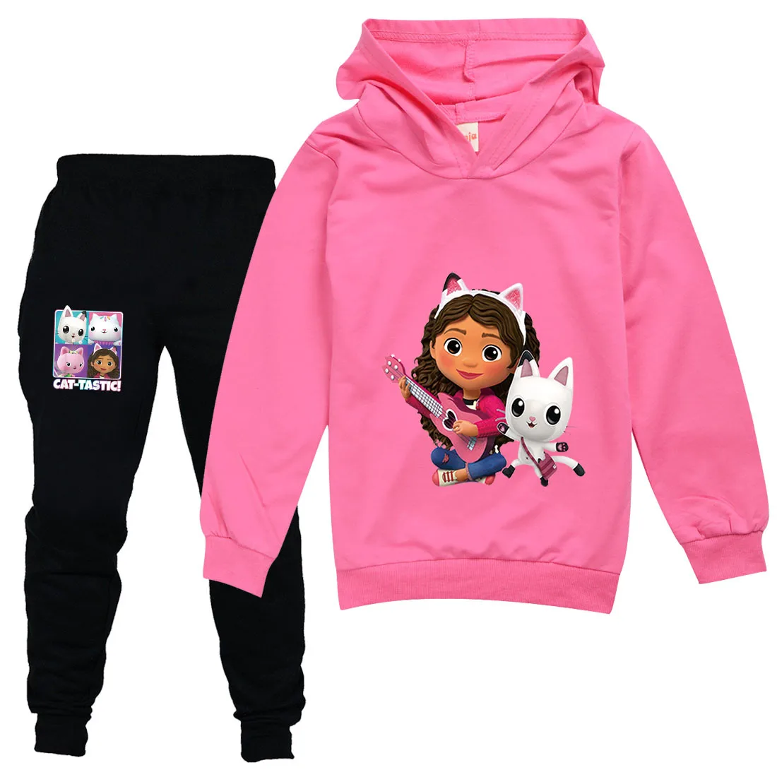 

Gabby's Dollhouse Clothes Kids Hooded Sweatshirts Pants 2 Pieces Sets Baby Girls Gabby Chat Tracksuit Boys Fall Pullover Outfits