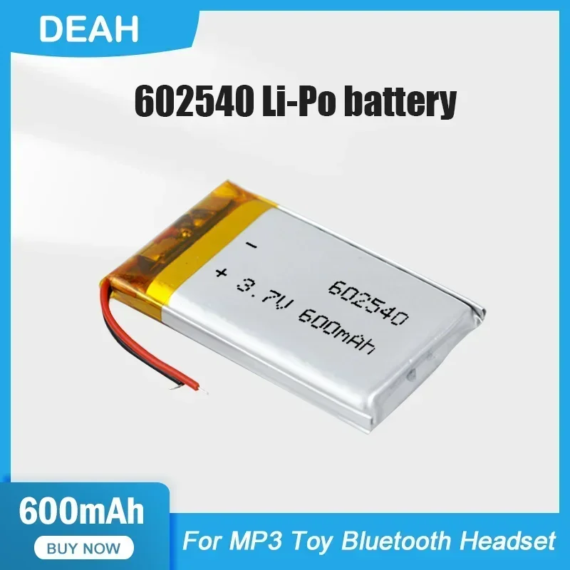 602540 652540 3.7V 600mAh Lithium Polymer Rechargeable Battery For GPS MP3 MP4 Electric Tool Bluetooth Headset Speaker E-book