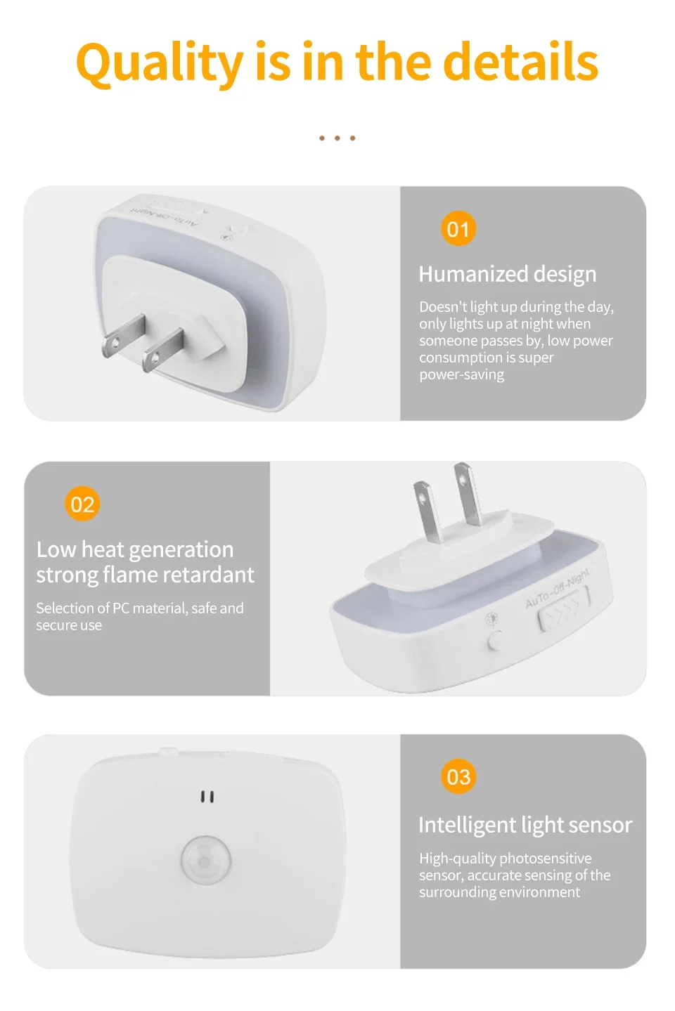 AC 110-220V Motion Sensor LED Night Lights 3 Color Dimmable Light Plug-in Model Infrared Smart Backlight Eye-Care Night Light