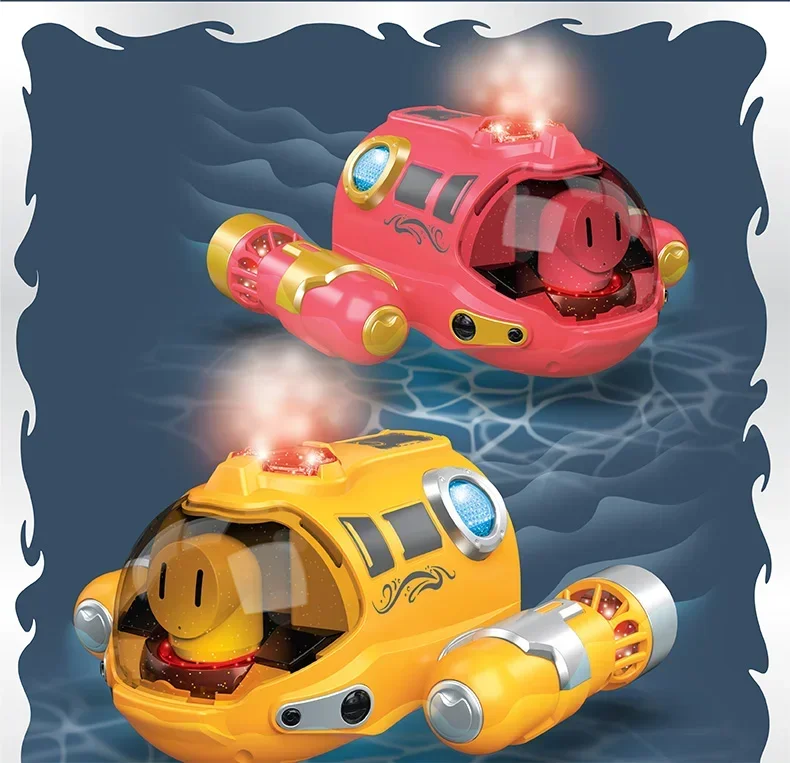 RC Boats Double Propeller Remote Control Motorboat with Spray Lights Submarine Pool Bathtub Electric Speedboat Kids Toys Gifts