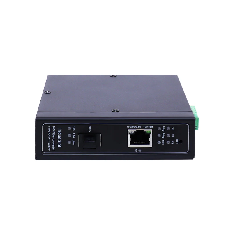 JT-COM 10 Gigabit L2-Managed industrieller Transceiver mit 1 * sfp + und 1*10g rj45 Port Medien konverter. Unterstützt rstp