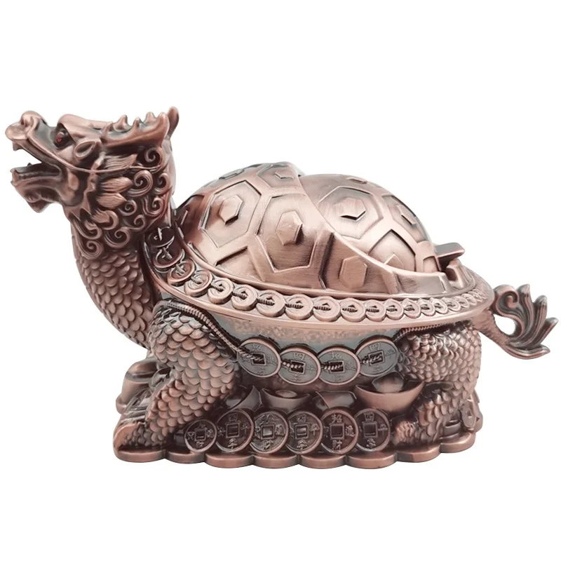 Creative Dragon Turtle Ashtray Home Office Accessories Decoration Anti Fly Ash Trend with Lid Furnishing Ashtray Cigar Ashtrays