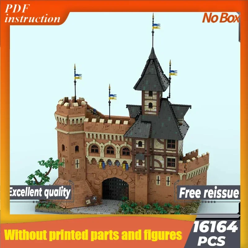 

Рождественский средневековый замок, модель Moc, строительные кирпичи, городские ворота и башня алхимика, технологические блоки, подарочные игрушки, наборы «сделай сам», сборка