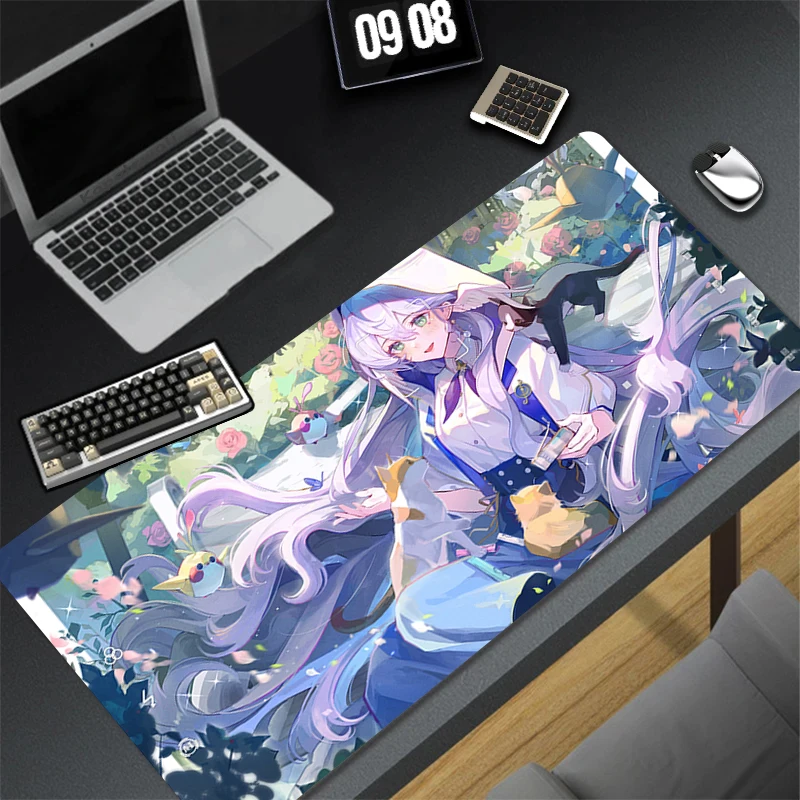 

Robin Honkai Star Rail Mouse Pad XXL Kawaii Anime Keyboard Rug Computer Gamer Cabinet Mousepad Laptop Gaming Desk Mat Girl Gift