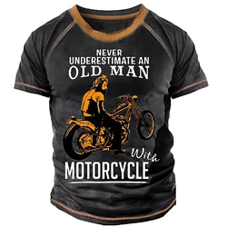 The Rock Men Style T-shirts Motorcyle Graphic Short Sleeve Big Size S-4XL Men T shirt Vintage Fashion High Quailty Casual  Wear