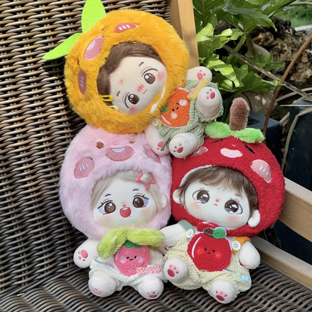 

Fruit Hat 20cm Cotton Doll Clothes Strap Pants Orange Doll Clothes Outfit Suit Lovely Doll Dress Up Set Children's Gift