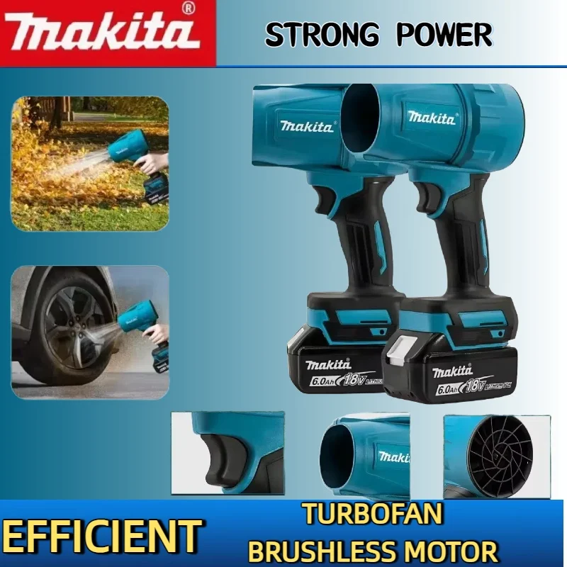 Makita 18V 30000 RPM Gewelddadige Blower Turbo Jet Fan Elektrische Air Duster Windsnelheid Turbo Oplaadbaar met Licht Auto Cleanin tool