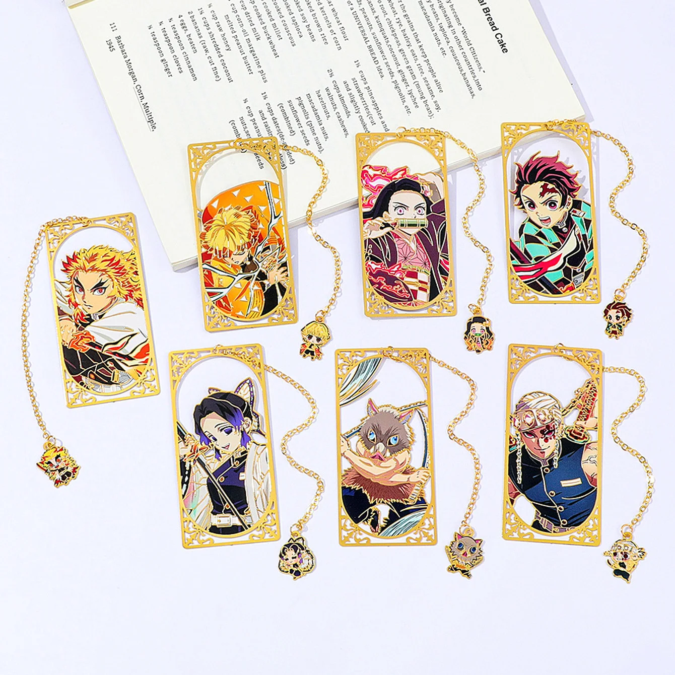 Hollow Metal Bookmarks Japanese Cartoon Character Page Markers, Elegant Reading Accessories & Collector Gifts