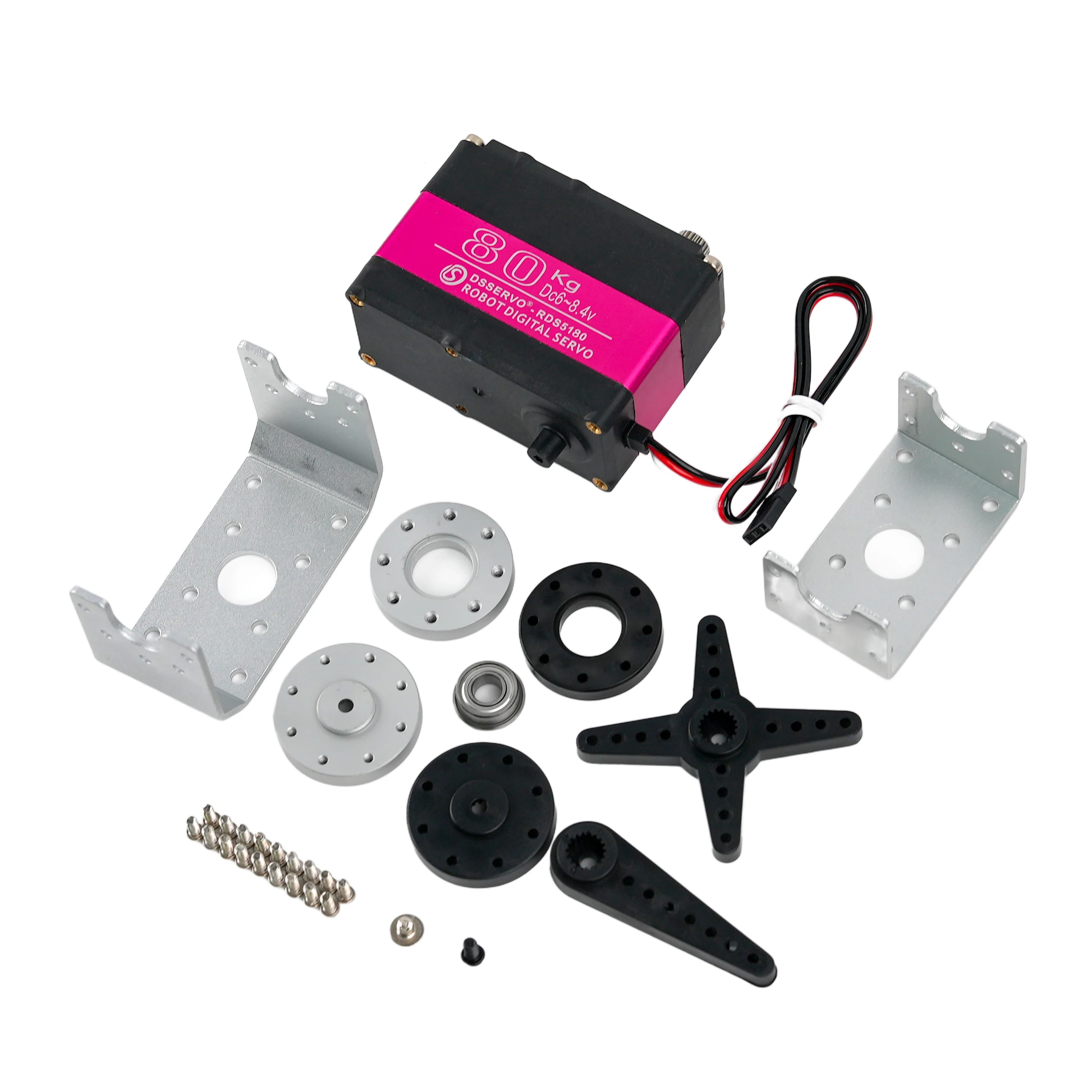 Servomotore digitale RDS5180 da 80 kg Servo in metallo a doppio asse con ingranaggi in acciaio a coppia elevata 180 ° /270 °   Motore per accessori fai da te robot per auto RC
