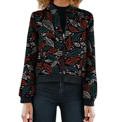 African Print Women's Baseball Jacket Trendy Print Female Ankara Styles Short Bomber Coats