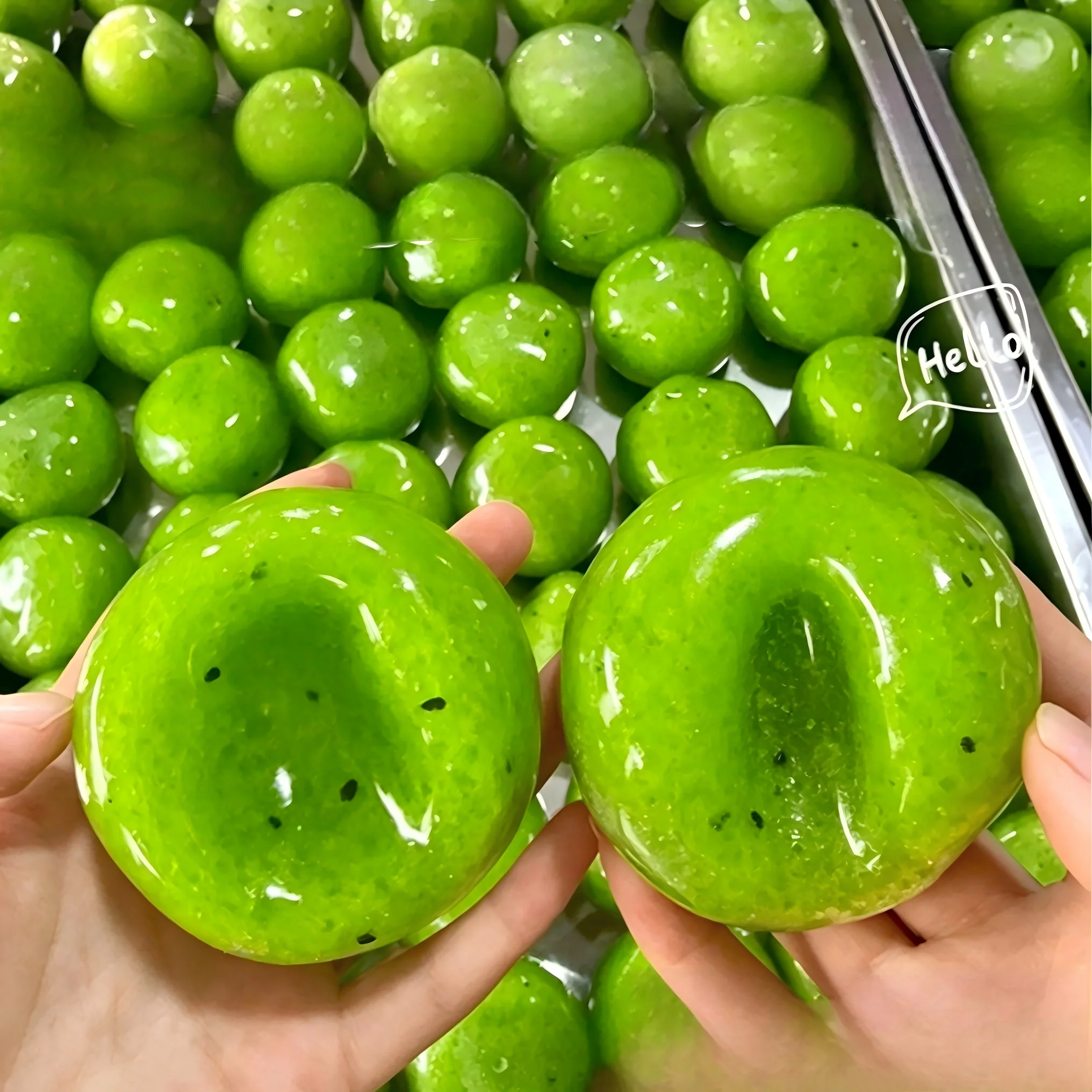 Green Speckled Squishy Squeeze Toy, Ice Texture Fidget Stress Relief Toy