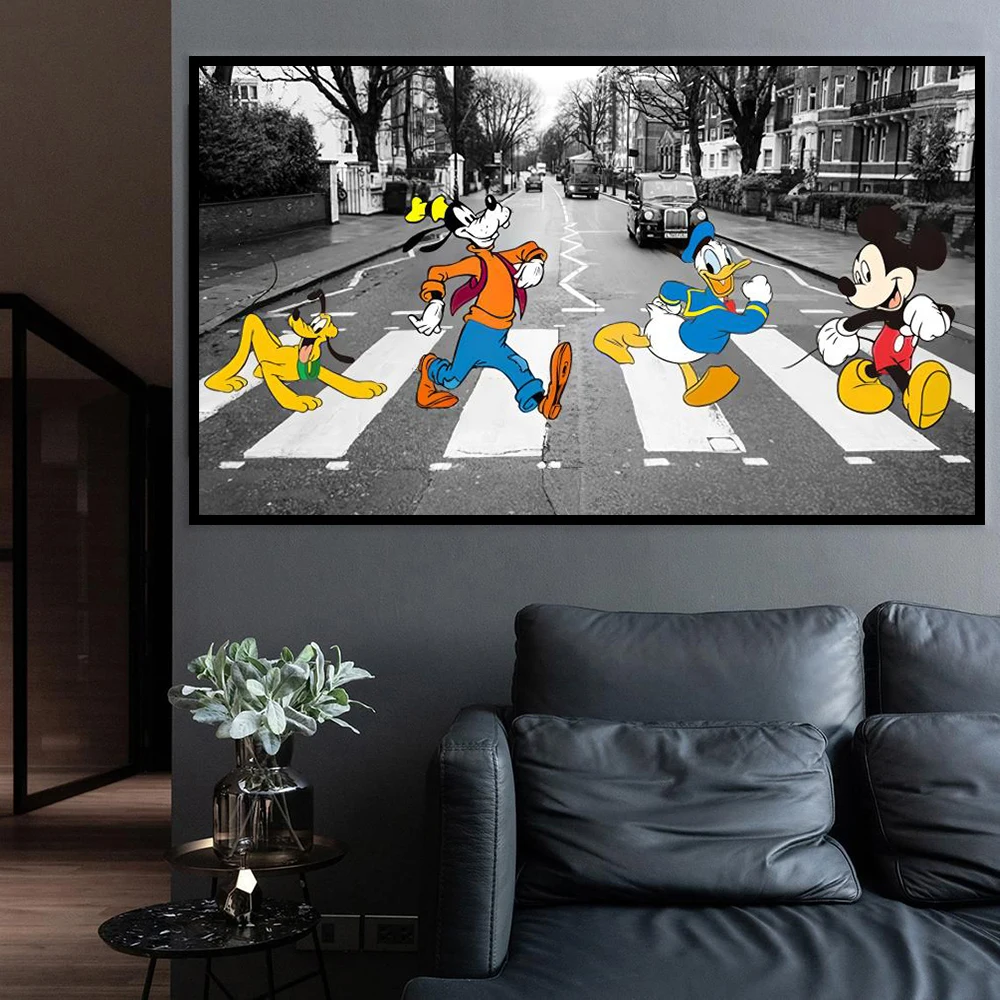 

Постеры и принты на холсте с героями мультфильмов Диснея 2026 года: Микки Маус, Дональд Дак, декор для дома, детской комнаты