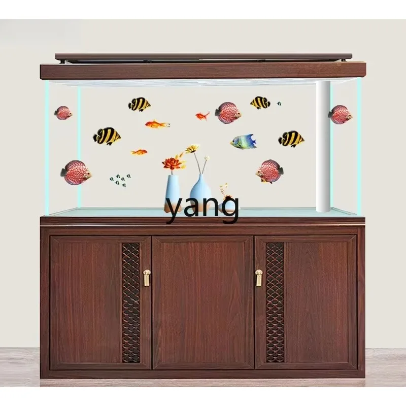 Lh large ultra-white fish tank living room Chinese aquarium living room screen ecological fish tank