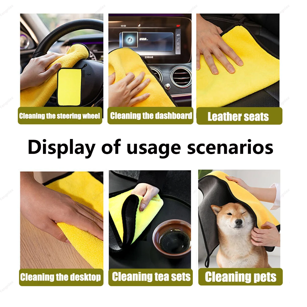 3/10/30Pcs Extra Soft Car Wash Microfiber Towel Car Cleaning Drying Cloth Car Care Cloth Detailing Car Wash Towel Cleaning Tools