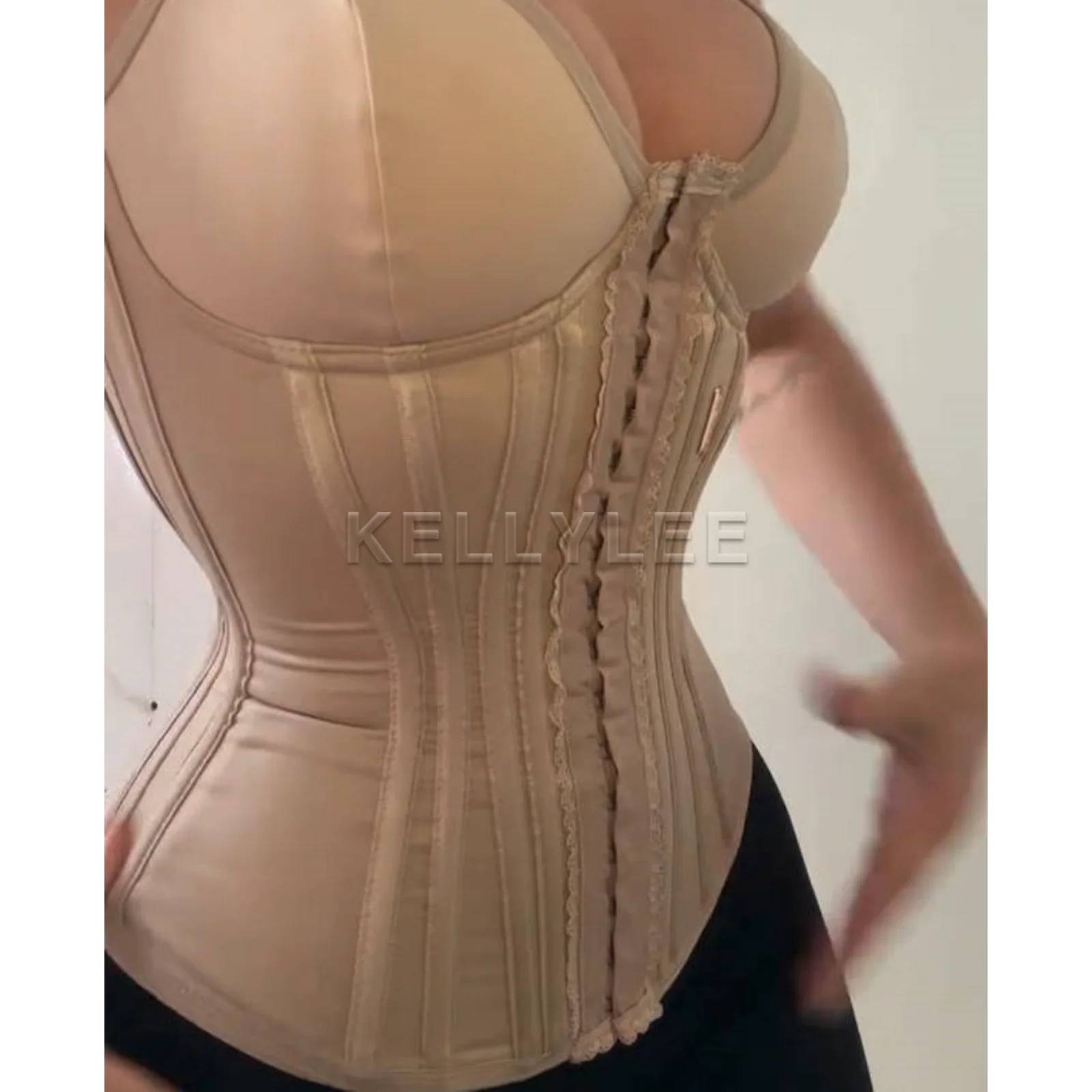 Double Compression Slim Fit Crosets Shapewear Tops Seamless Thong Body Shaper with Fishbones Women's Modeling Fajas Colombianas