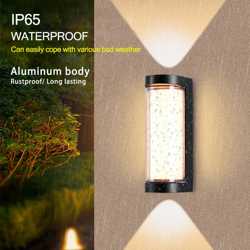 

Aluminum LED Outdoor Wall Light Waterproof IP65 Modern Up Down Glow Wall Lamp For Garden Decoration Porch Stair Indoor Lighting