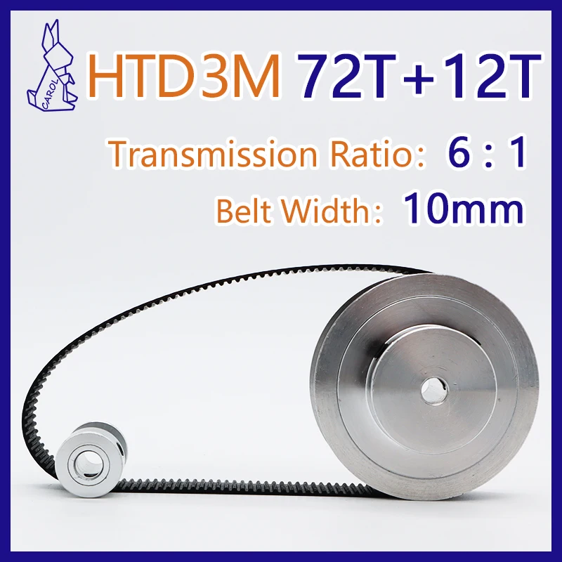 

72Teeth 12Teeth HTD 3M Timing Pulley Set 12Teeth 12T Belt Width 10mm HTD3M Belt Pulley Set 72Teeth 72T 3M Synchronous Wheels Set