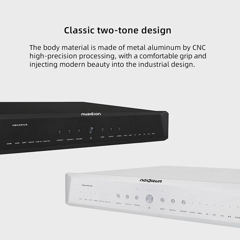 Músico-Aquarius R2R USB DAC Array Ture Balance, Entrada coaxial, Saída RCA XLR, Decodificador R2R, USB, 2 * I2S AES