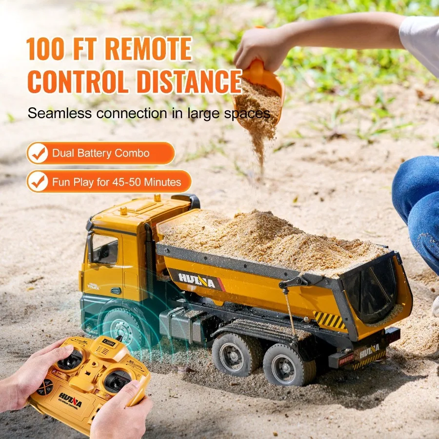هدية عيد الميلاد RC التحكم عن بعد شاحنة قلابة لعبة البناء مركبة لعبة 10CH 1:14 مقياس