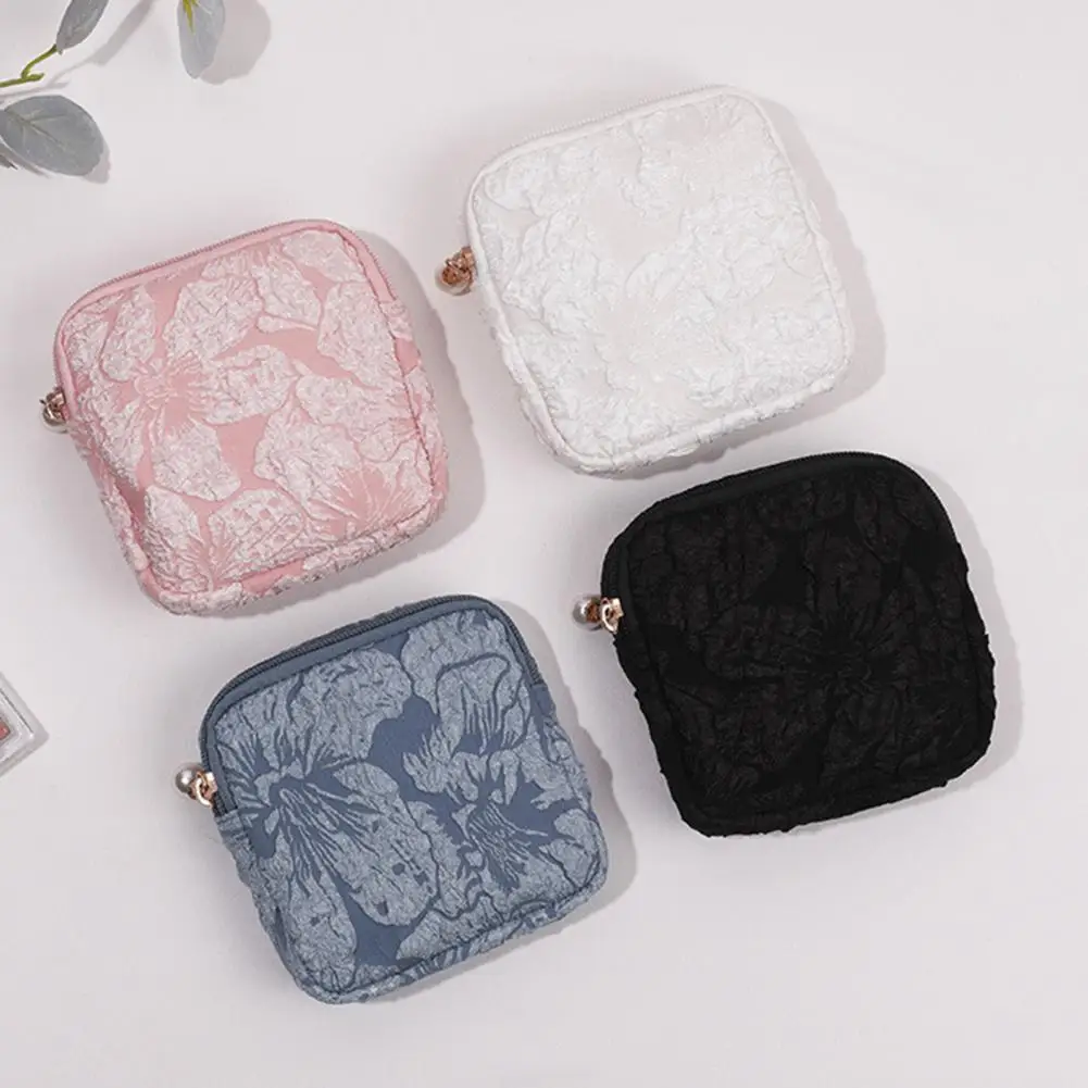 Napkin Holder Flower Texture Napkin Storage Bag Large-capacity Travel Essential for Napkins Lipsticks Auntie Towels Travel