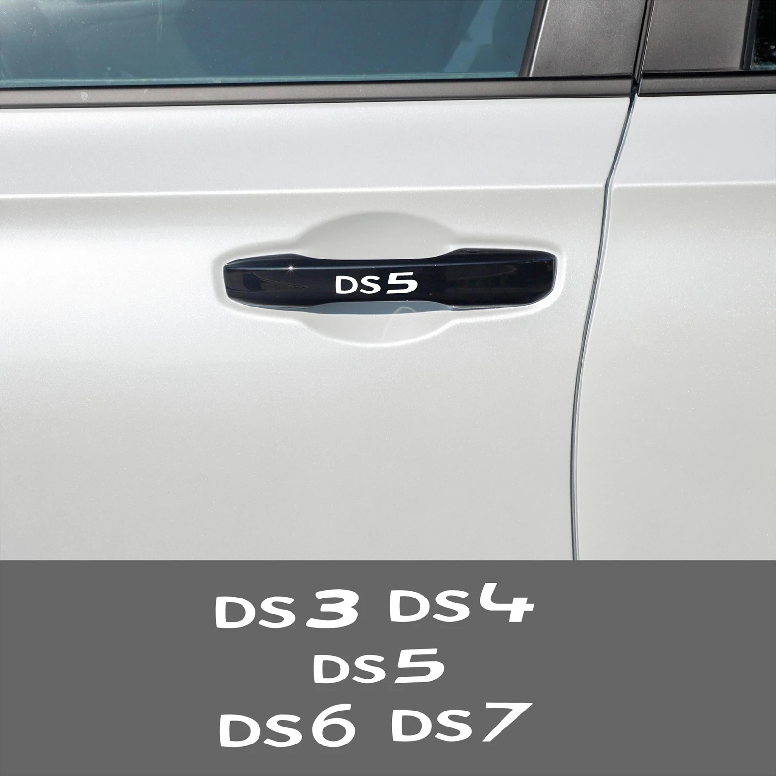 4Pcs Car Door Handle Sticker Easy to Use Self-adhesive Decor Auto Handlebar Decal for DS 3 4 5 6 7 car accessories