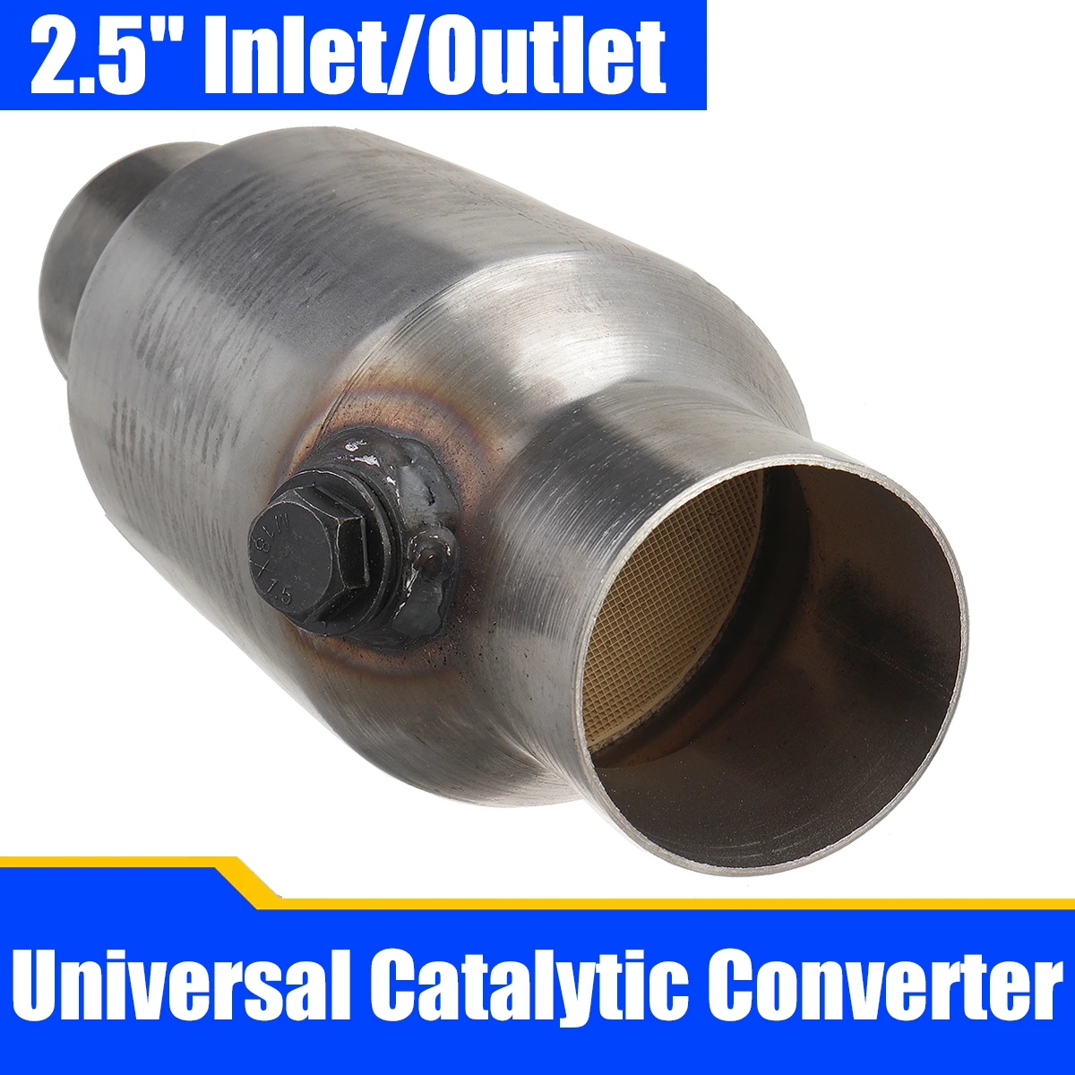 

2.5" Universal Car Catalytic Converter Exhaust Systems Muffler Length 11" 400 Ceramic Substrate Engine Accessories