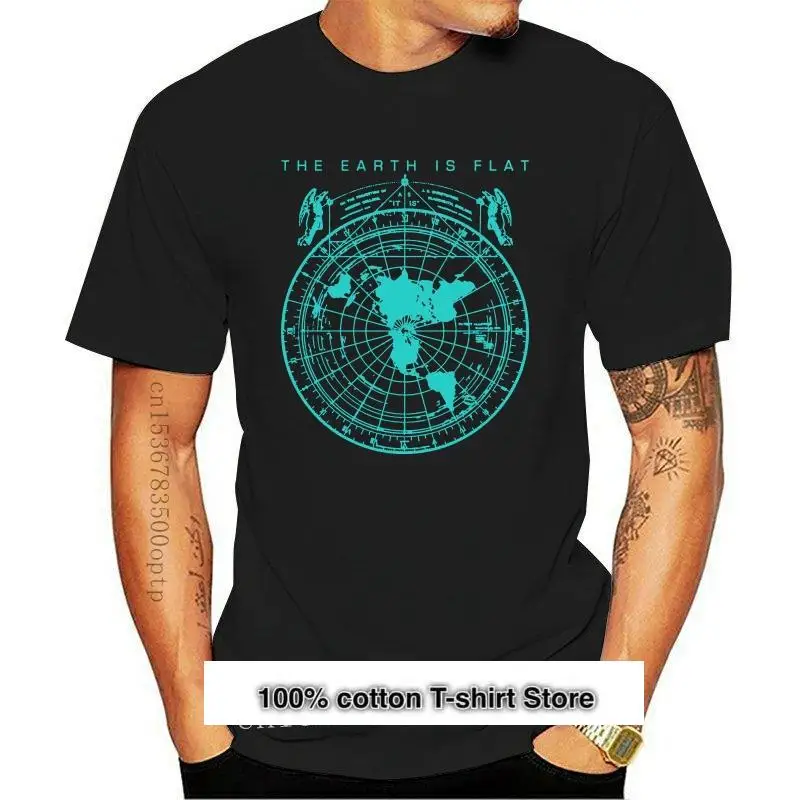 

New Hot Sale Fashion Flat Earth Map T Shirt Earth Is Flat Firmament Lies 2024 World Print Casual T Shirt Men Cool Summer Tees to