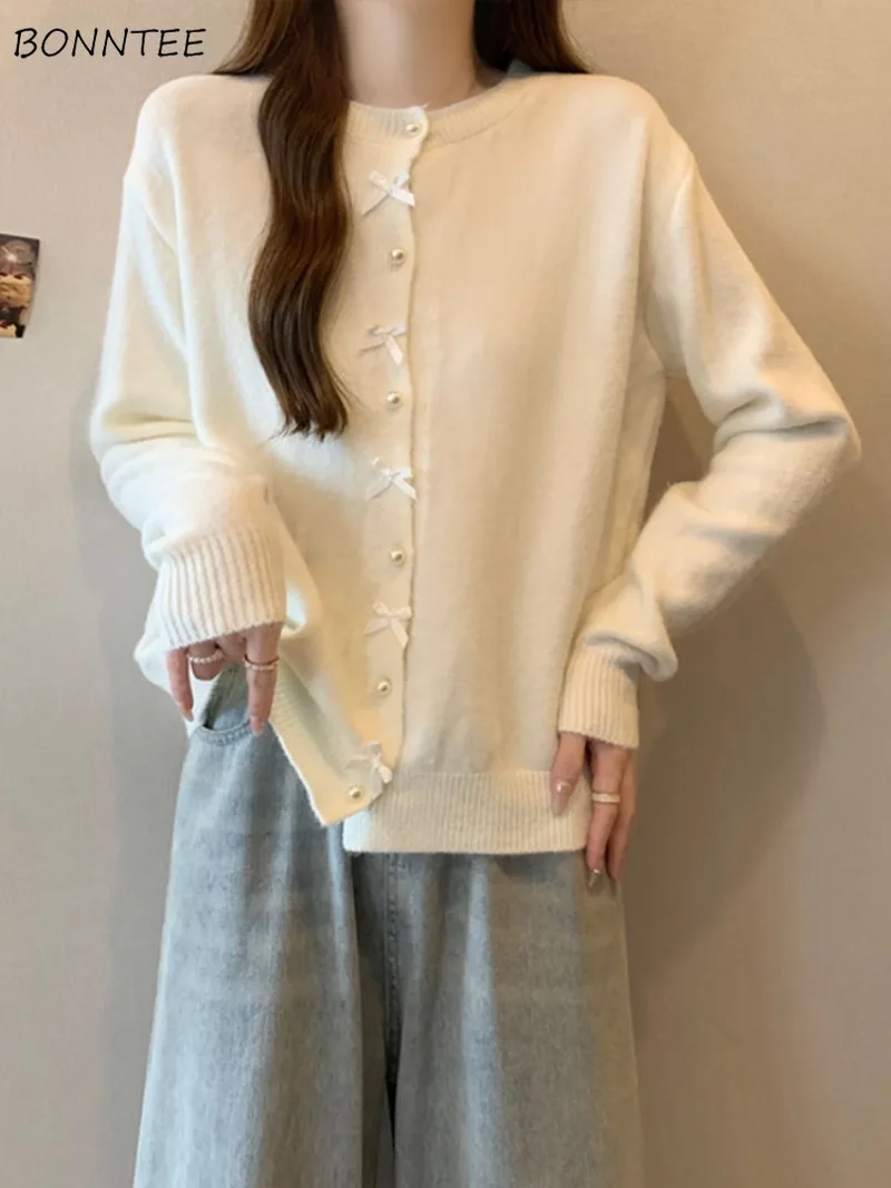 

Кардиганы для женщин Harajuku, нежные, стильные, уютные, вязаные, универсальные, корейские, модные, осенние, милые, милые, для девочек, ленивый стиль, колледж