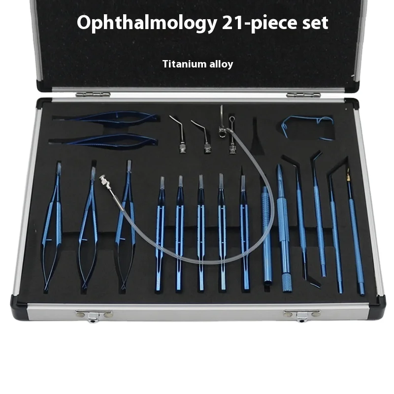 

21-Piece White Cataract Surgery Instrument Kit Ophthalmic Microscopic Instruments with 1-Year Warranty