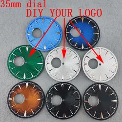New NH Series 38 Dial 35mm Customize logo NH Series35 Dial Cocktail Surface Finish NH Series Hollow Mechanical watch accessories