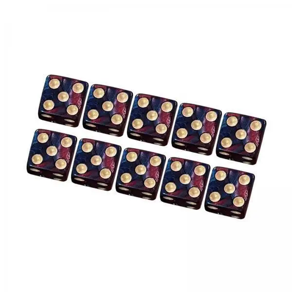 

16mm Blue Acrylic Six Sided Dices Set Bulk Casino Game Props for Math Teaching and Tabletop Gaming