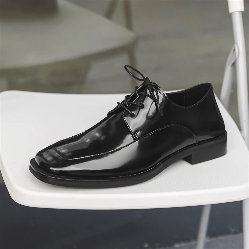 men dress shoes lace up Classic Italian Style Mens Derby Formal Office Leather Shoes Pointy Toe Business Wedding Dress Shoes Men