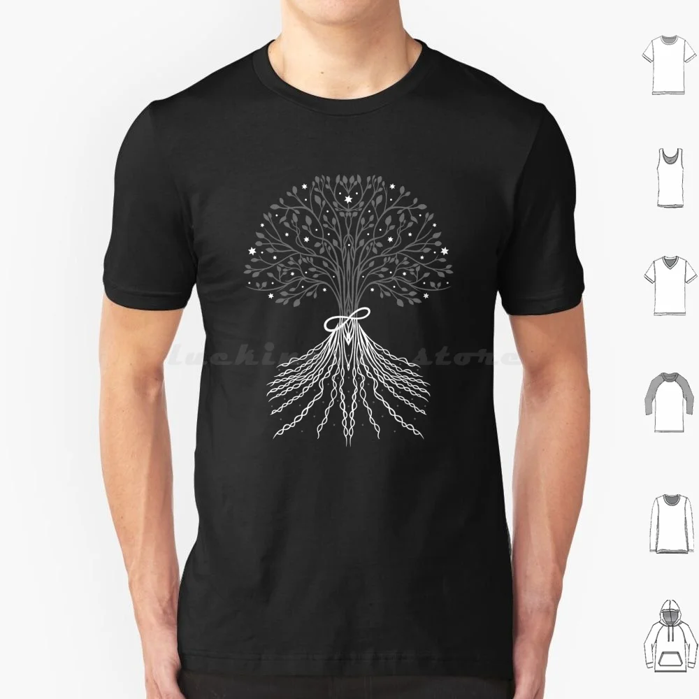 Tree Of Life T Shirt Men Women Kids 6Xl Tree Of Life Tree Spirituality Leaves Stars Beads Gray Compound Symbol Infinity