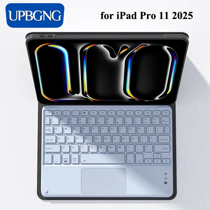 

Чехол с клавиатурой для планшета iPad Pro 11 2025, 10-го, 11-го поколения, 10,9-дюймовый чехол с Bluetooth-клавиатурой для iPad Air 11 6 5, аксессуары
