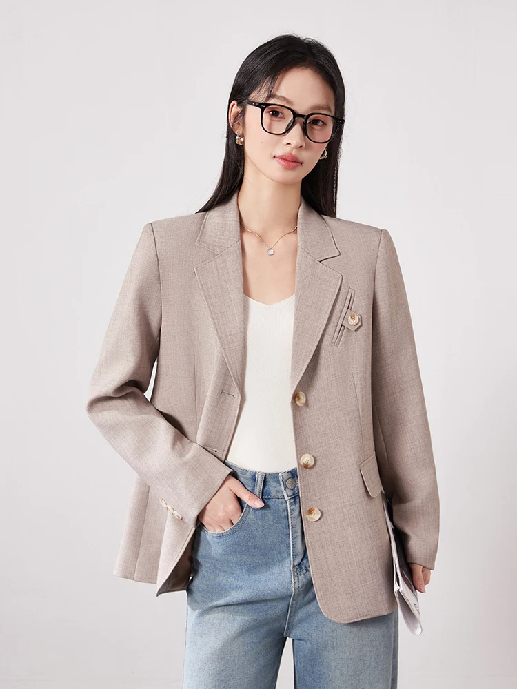 

AIyssa Модный деловой женский пиджак с длинными рукавами, изысканный и элегантный, новинка осени и зимы 2025 года.