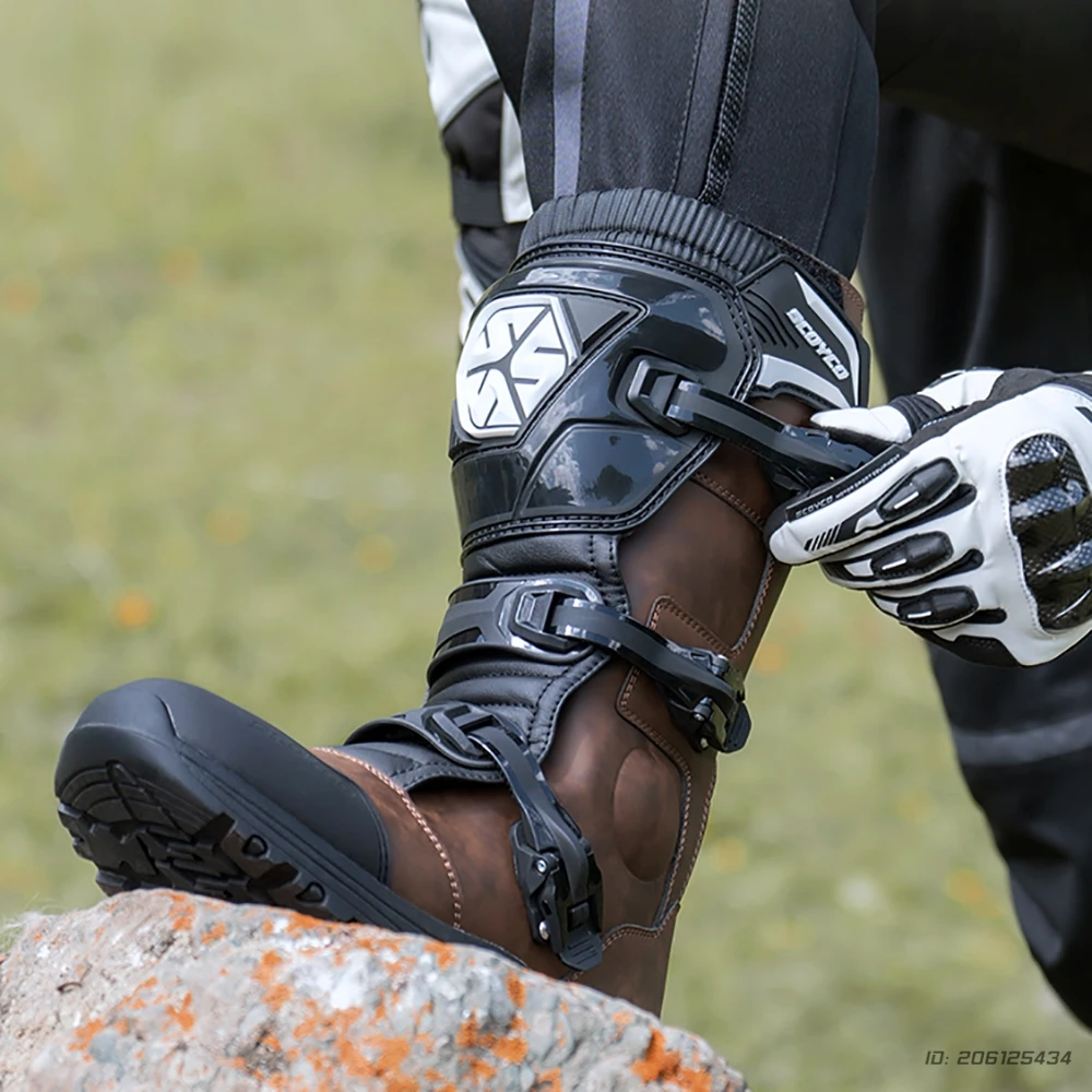 أحذية موتوكروس المهنية واقية دراجة نارية التمهيد عالية أعلى عدم الانزلاق سباق على الطرق الوعرة أحذية يندبروف مقاوم للماء الشتاء #3
