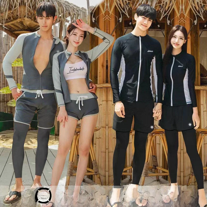 

Гидрокостюмы для пар, цельные, с защитой от солнца, с длинными рукавами и штанинами, раздельные, для серфинга, летние, больших размеров, для плавания