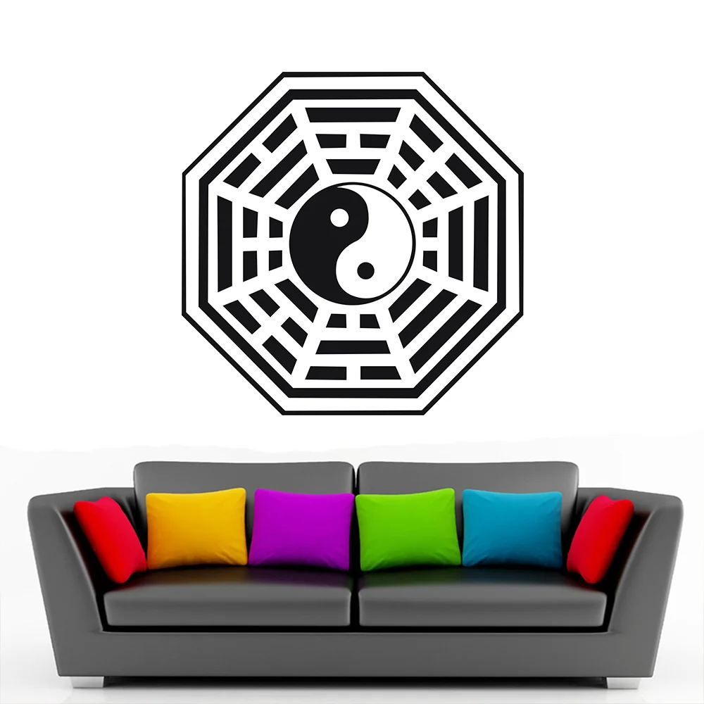 New Wall Decal Buddha Yin Yang Oriental Relaxation Meditation OM Decor Home Decoration Wall Sticker Size 56x56cm